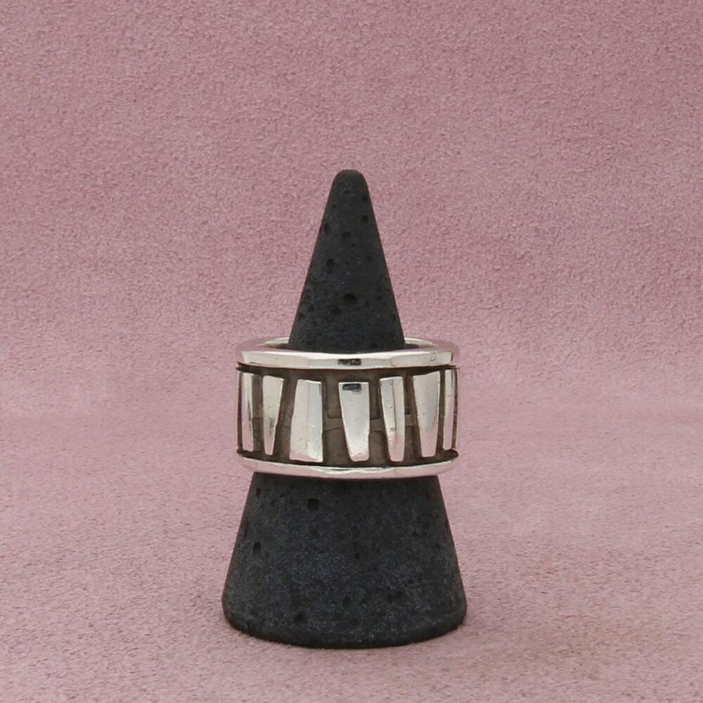 sterling silver mens vintage high quality handwrought 14mm band ring size 10.25